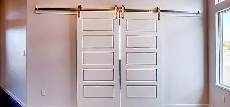 Glass Barn Door with Installation Hardware Kit Seaside